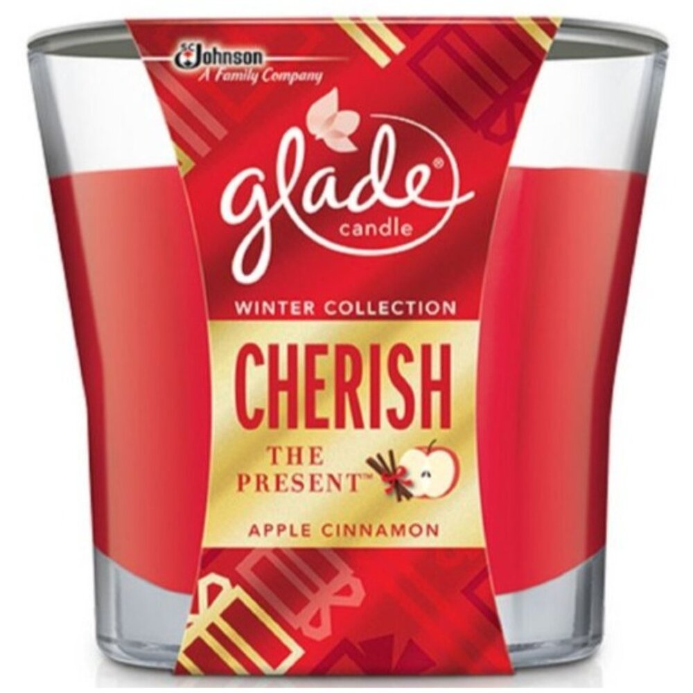 Glade Cherish Present Apple Cinnamon Scented votive Candle Winter Lot of 2 NEW